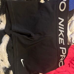 Nike Black Athletic Shorts with White Logo